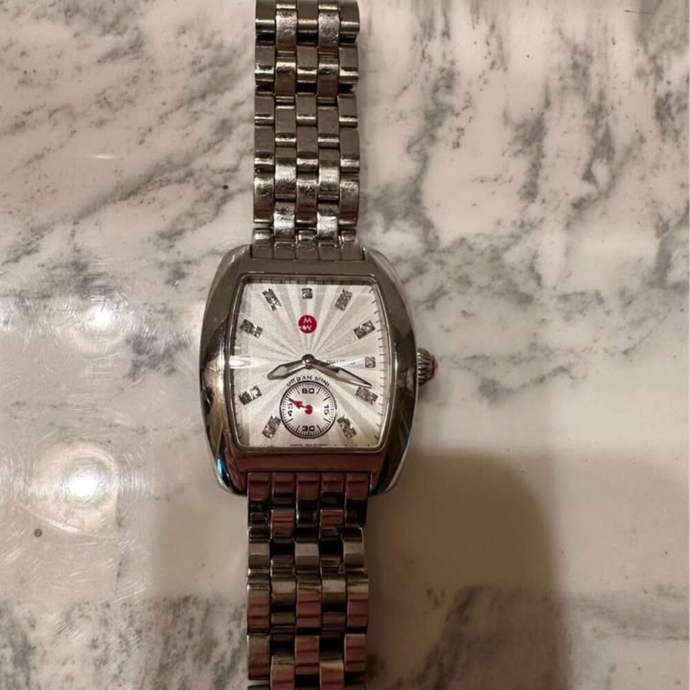 Michele Deco Mid Stainless Diamond Oval Dial Watch